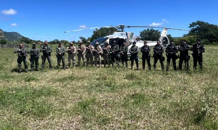 Caçada policial continua na zona rural de Icó após assaltos; helicóptero reforça buscas na região serrana
