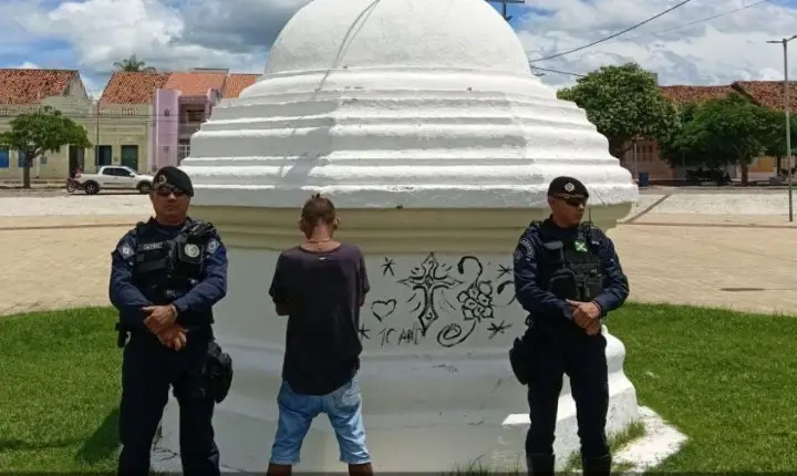 Vandalismo contra patrimônio histórico de Icó termina com prisão em flagrante