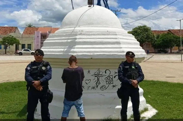 Vandalismo contra patrimônio histórico de Icó termina com prisão em flagrante