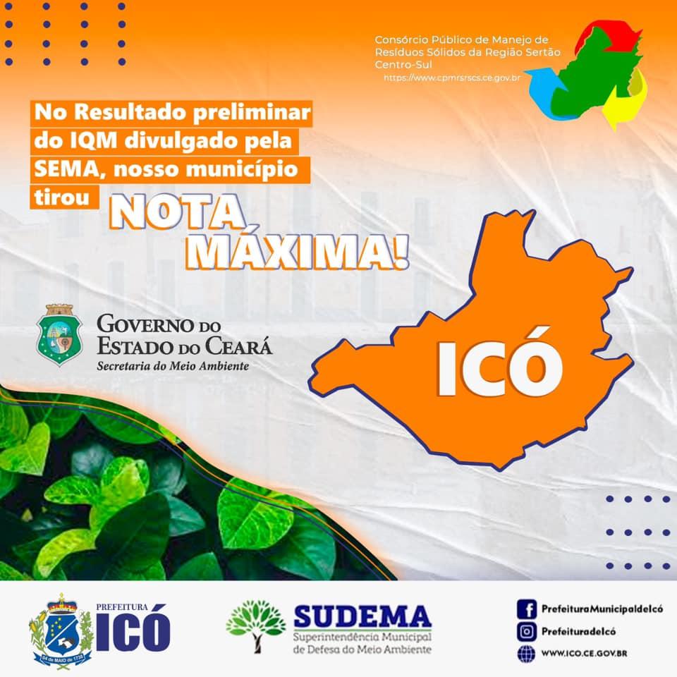 IQM 2021: Icó recebe Nota Máxima em resultado preliminar divulgado pela SEMA