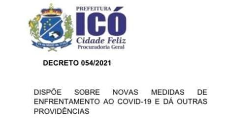 Novo Decreto Municipal atualiza medidas de enfrentamento ao Covid-19 em Icó