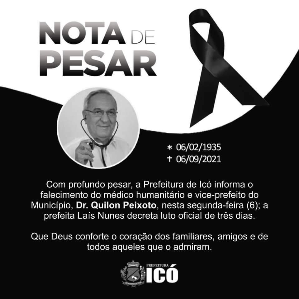 Médico e vice-prefeito de Icó morre aos aos 86 anos