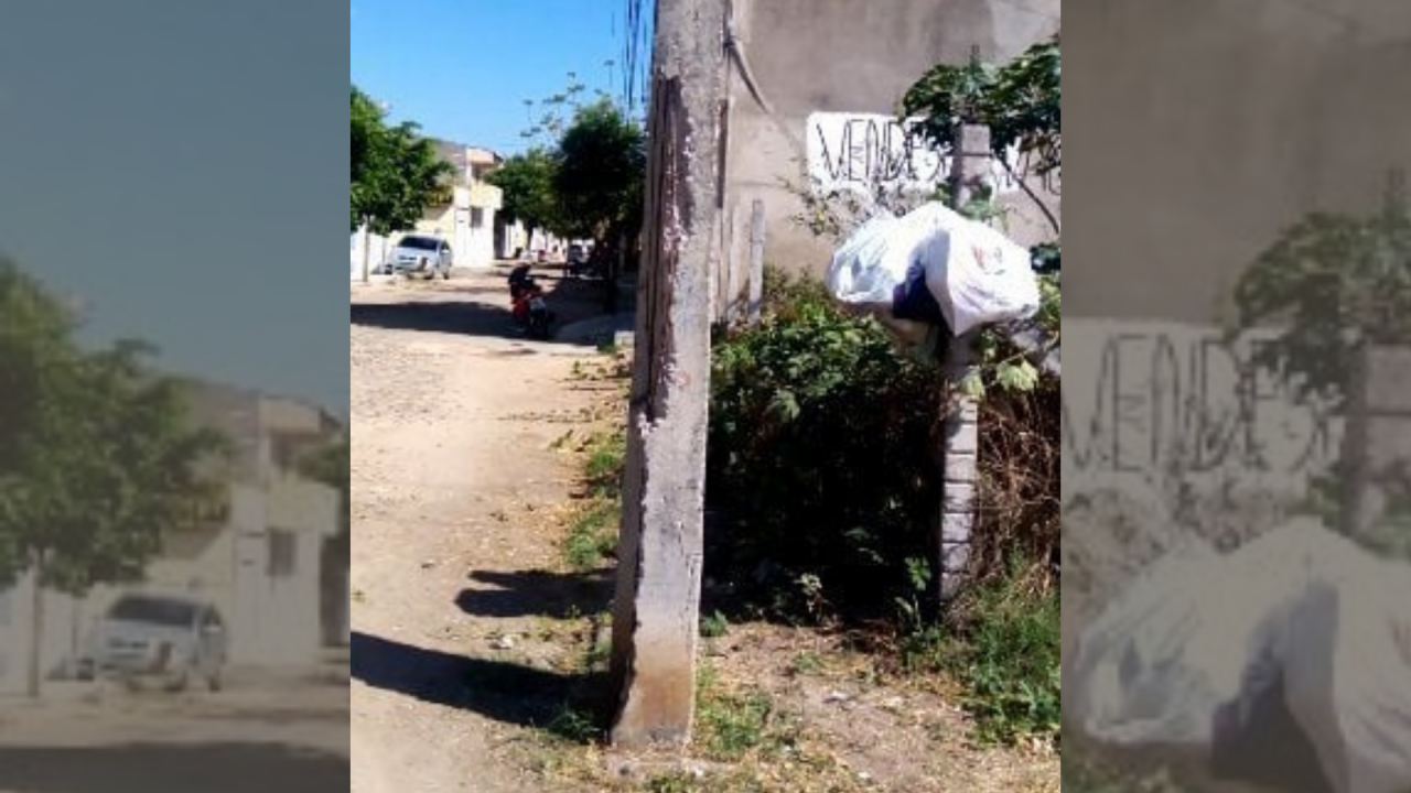 Poste prestes a cair preocupa moradores do bairro Cidade Nova em Icó