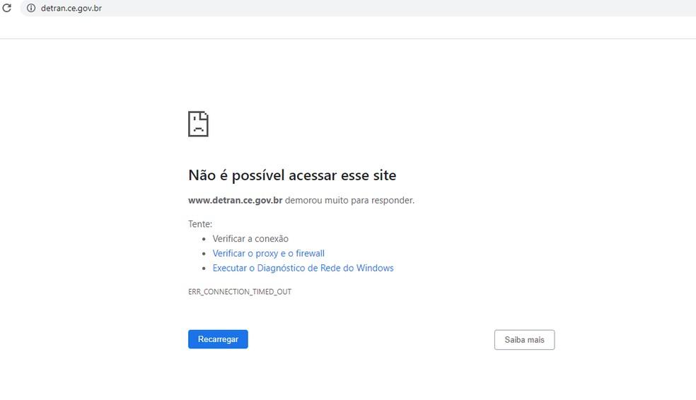 Site do Detran apresenta instabilidade após lançamento do programa, no Ceará