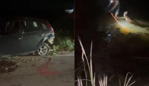 Acidente deixa dois mortos após carro cair em açude em Acopiara