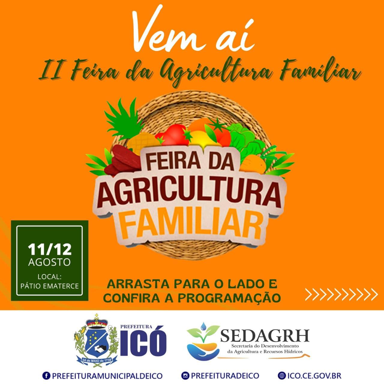 II Feira da Agricultura Familiar será realizada em Icó nos dias 11 e 12 de agosto