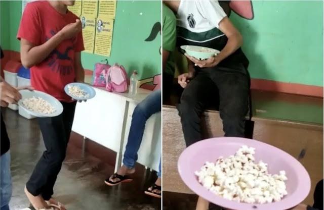 Pipoca é servida como merenda escolar em Várzea Alegre