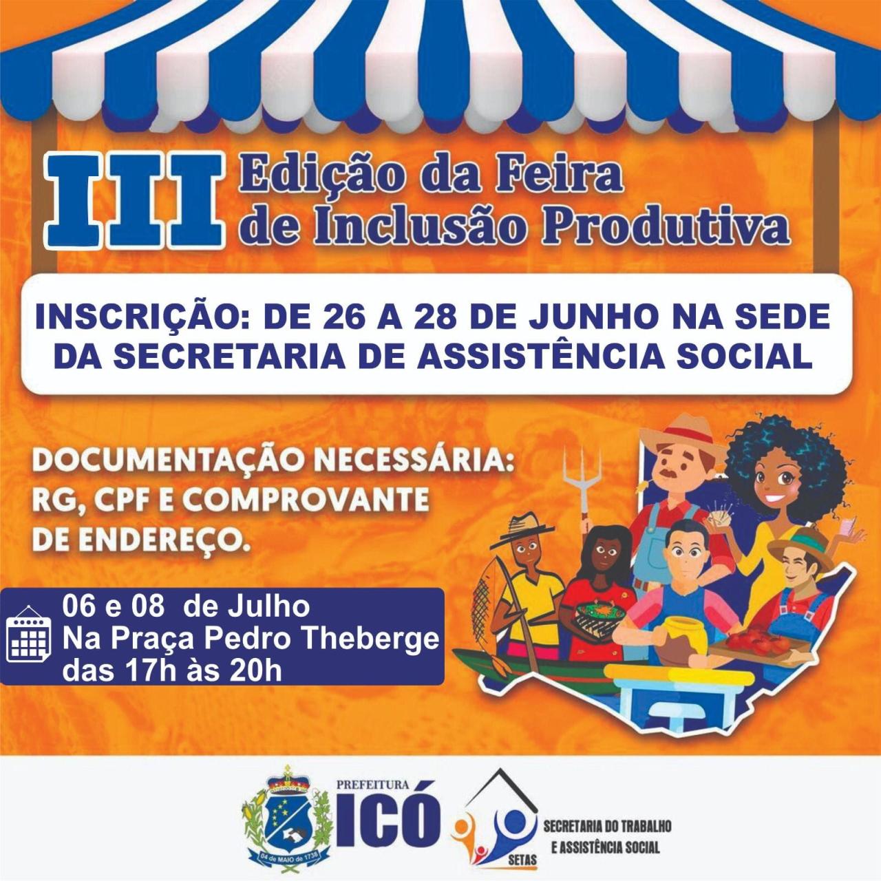 3º edição da feira de inclusão produtiva será realiza em Icó