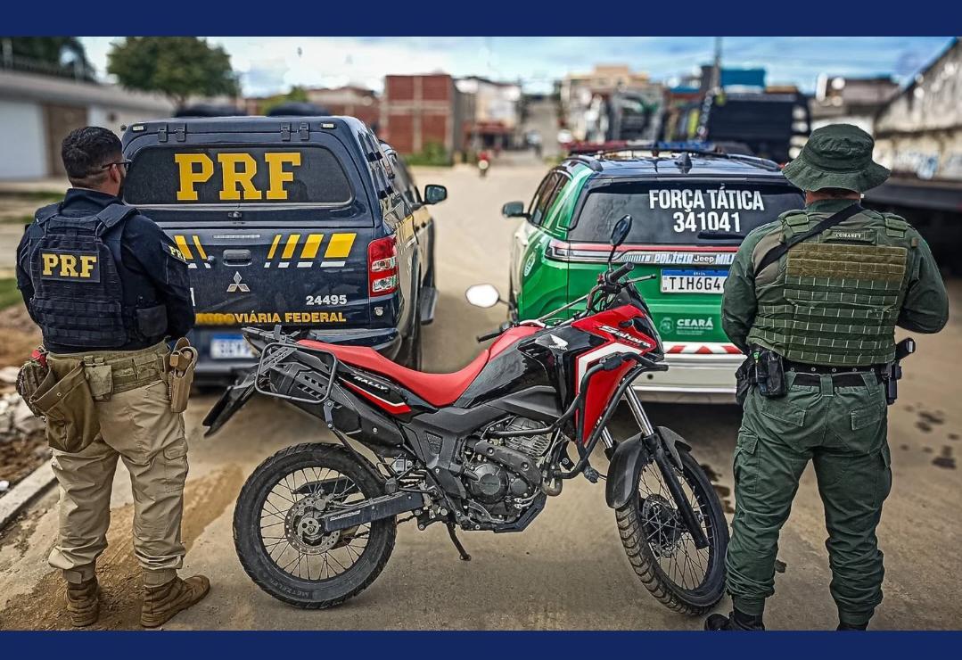 Ação conjunta da PRF e PMCE recupera motocicleta clonada em Icó