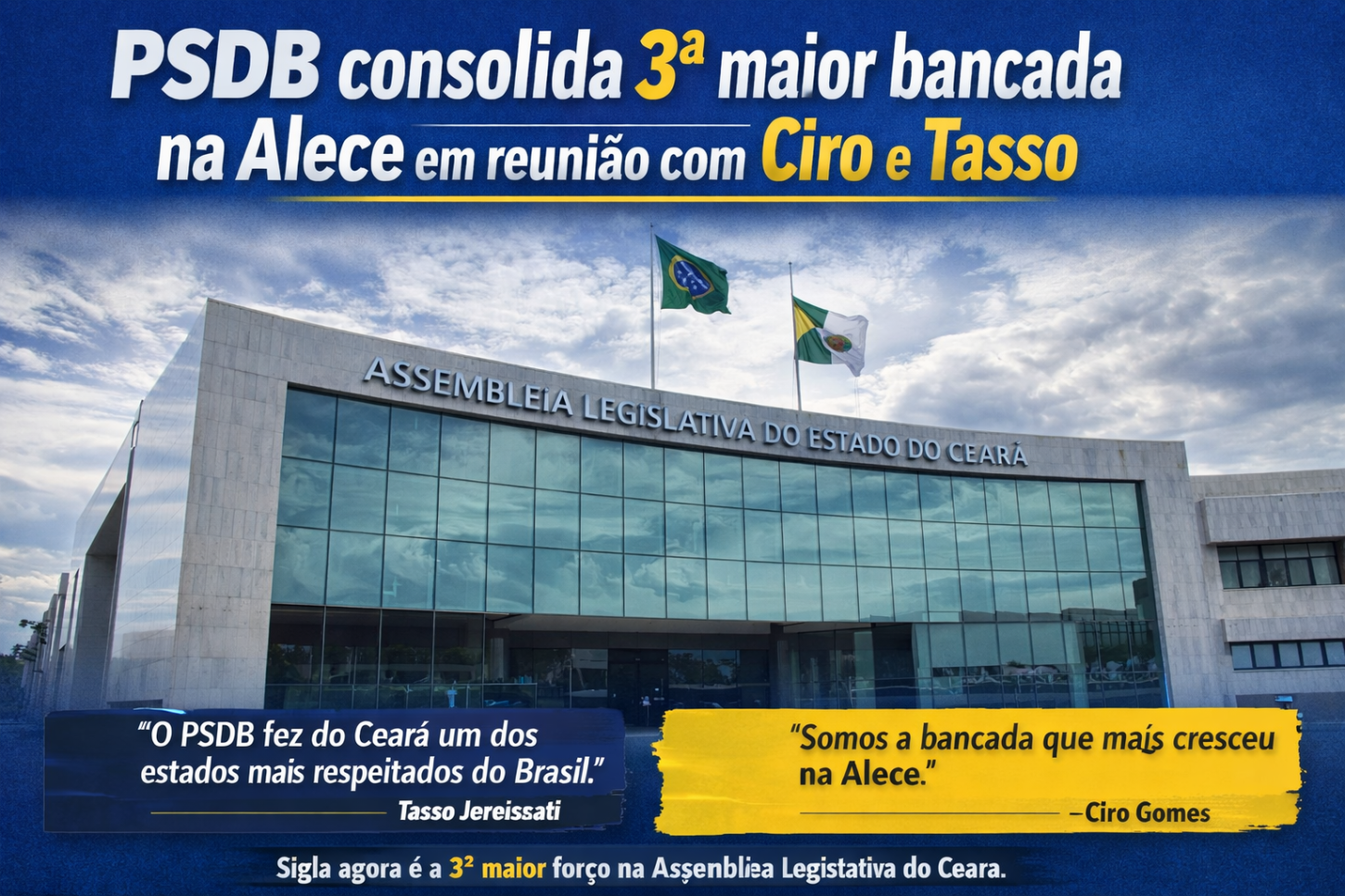 PSDB se fortalece na Alece e se consolida como 3ª maior bancada após reunião liderada por Ciro e Tasso