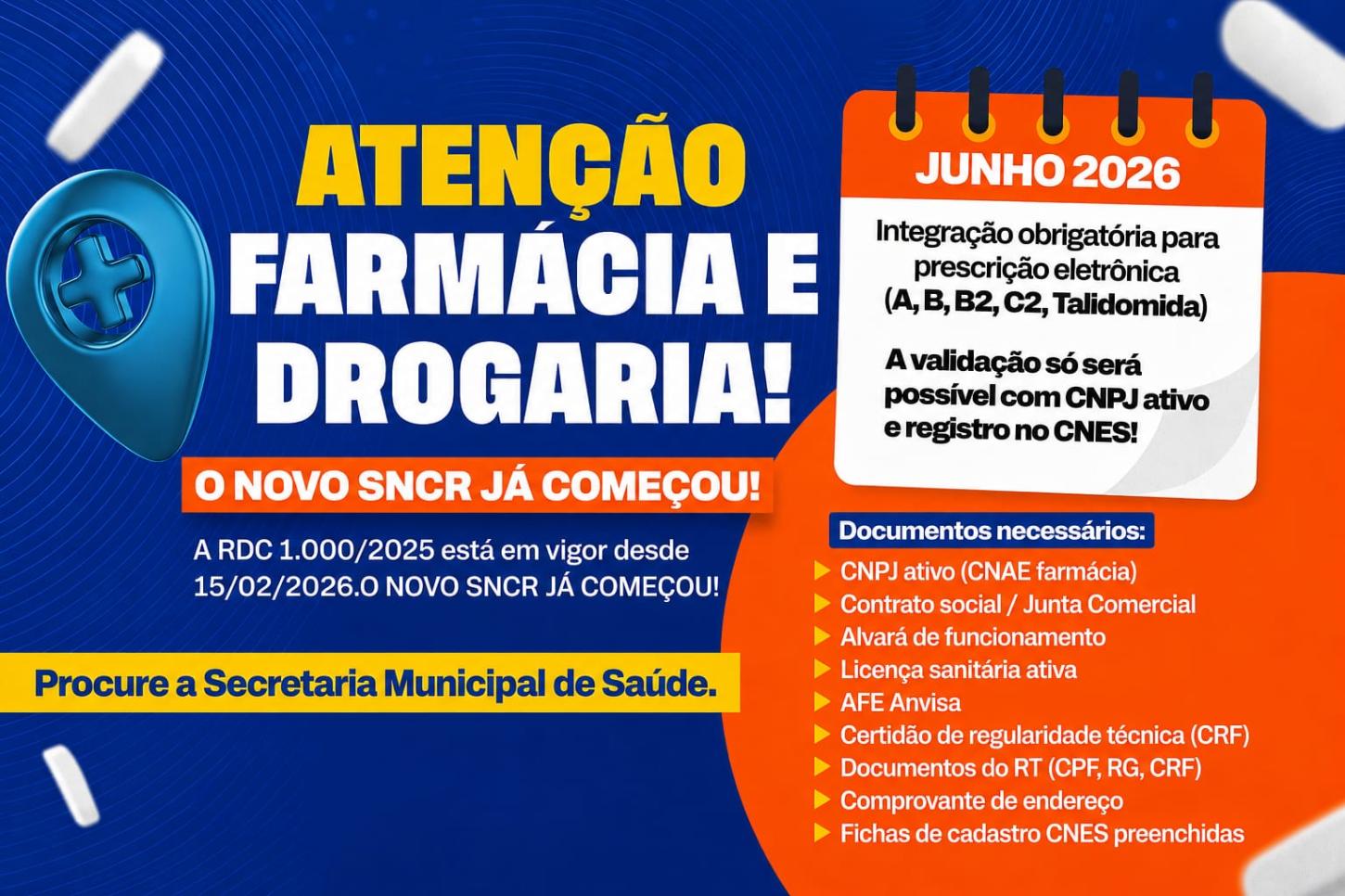 Secretaria de Saúde de Icó alerta farmácias e drogarias sobre novo SNCR e exigências da RDC 1.000/2025