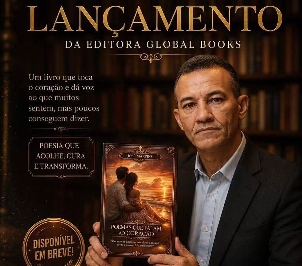 Escritor icoense José Martins lança o livro “Poemas que Falam ao Coração” no dia 15 de agosto